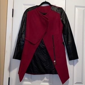Burgundy and leather jacket